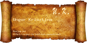 Ungor Krisztina névjegykártya
